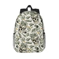 thumbnail image 1 of Lukts Skull with Cash Pattern 15 Inch Student Backpack, Waterproof Laptop Backpack with Adjustable Shoulder Straps, Lightweight Travel, Campus Backpack, Unisex, 1 of 6