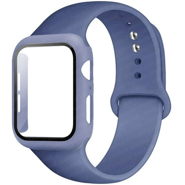 Case+ Strap For Apple Watch Band 44mm 40mm 38mm 42mm Silicone Wristbands with PC Screen Protector Cover iWatch 3 4 5 6 SE