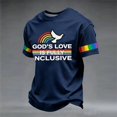thumbnail image 3 of Pride Shirt for Men "God's Love Is Fully Inclusive" Rainbow T-Shirt Short Sleeve Casual Graphic Shirt for Pride Parades, 3 of 5