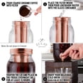 thumbnail image 5 of Zulay Kitchen 1.5 Liter Iced Cold Brew Coffee Maker Glass Carafe & Stainless Steel Mesh Filter, Rose Gold, 5 of 8