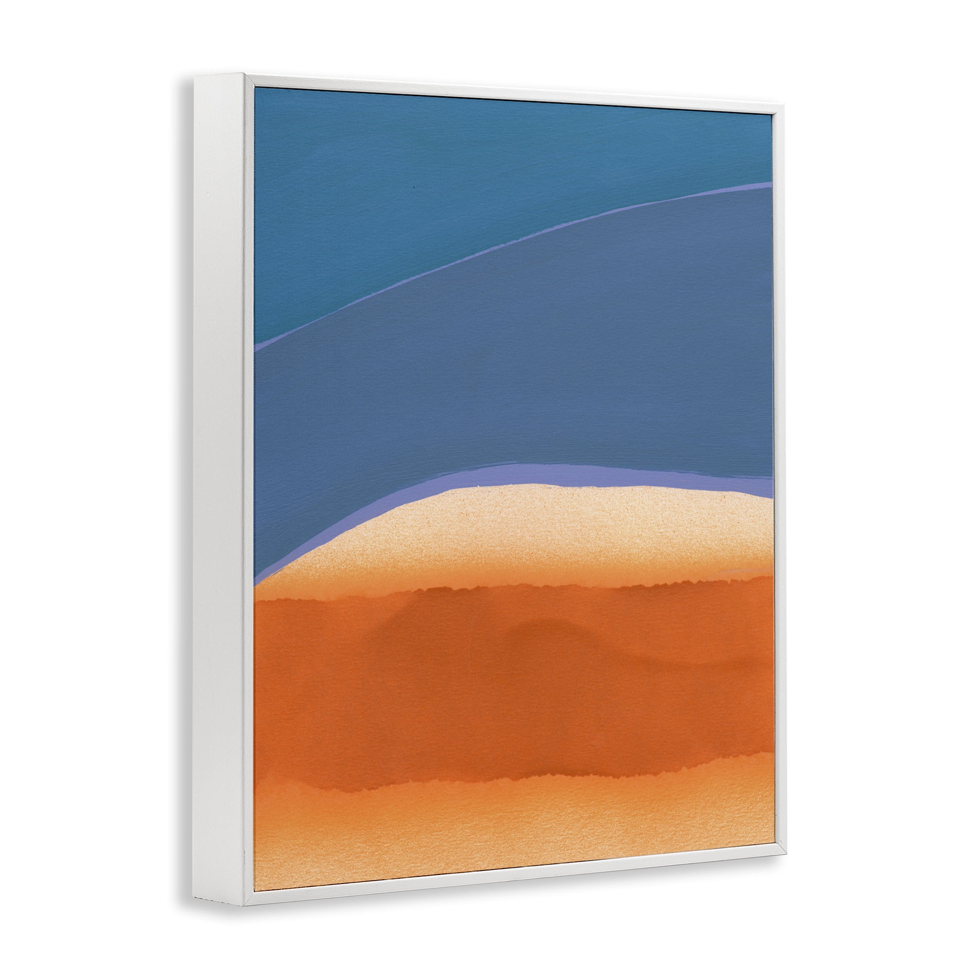 Stupell Industries Modern Desert Sunrise Abstract Painting White Framed Art Print Wall Art, 11 x 14