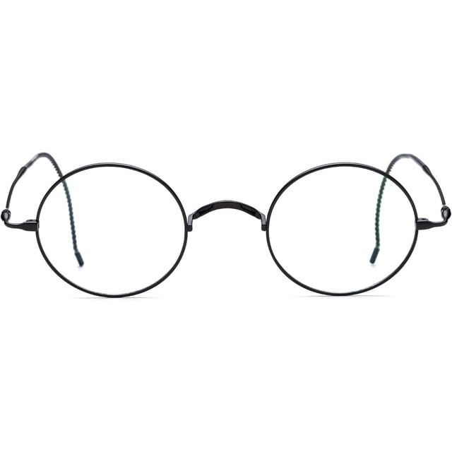 Agstum Retro Round Titanium Optical Eyeglasses Frame Wire Rim Cable Temples No Nose Pads