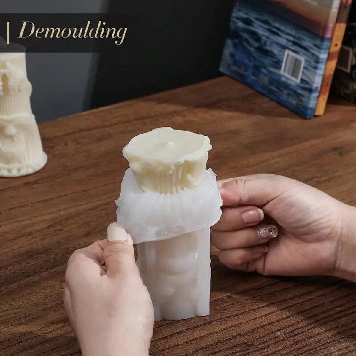 5PCS Silicone Candle Molds Set, 3D Baroque Irregular Shaped Molds Silicone, European Cylinder DIY Resin Wax Molds for Soap Candle Making, Home Decoration