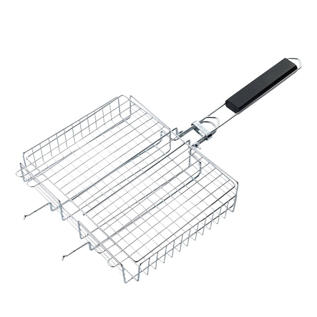 BBQ Stainless Steel Grill Net Removable Grill Net Folding Grill Rack Square Grill Vegetable Grill Fish Net Neutral