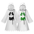 thumbnail image 4 of REDARER Kids Halloween Ghost Hooded Dress with Ghost Print Chain Decor Jagged Hem Long Bell Sleeve for Trick or Treat Cosplay Party School DressâUp Outfit,3-4 Years, 4 of 7