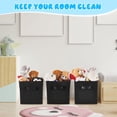 thumbnail image 4 of 12 Pcs Cube Storage Bin 11'' Collapsible Storage Cubes for Classroom Foldable Cube Storage Organizer Bins Fabric Bins Storage Basket Fabric Cubby Boxes for Shelf(Black), 4 of 14