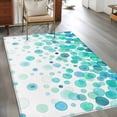 thumbnail image 2 of Ombre Teal Polka Dot Area Rugs 2.7'x5', Washable Small Throw Rugs for Kitchen Bedroom, Abstract Watercolor Geometric Gradient Indoor Outdoor Rug Non-Slip Low Pile Carpet Runner Reversible Floor Mats, 2 of 8