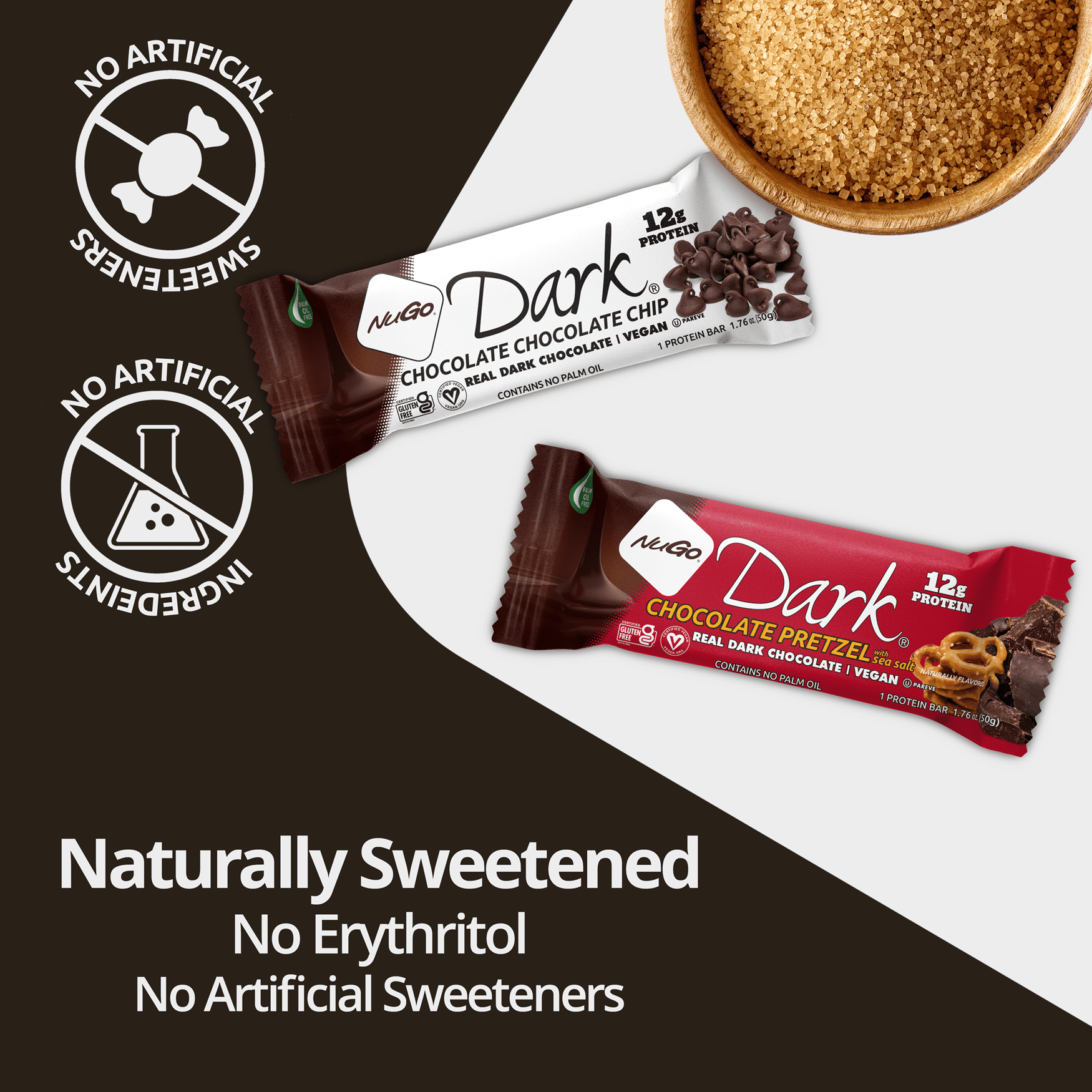 NuGo Dark Chocolate Cherry, 12g Protein Bar, Vegan, Gluten Free, Non-GMO, Kosher Pareve, 24 count