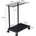 thumbnail image 4 of Computer Tower Stand, 2-Tier Mobile CPU Tower Stand w/ Wheels & Basket for Home, 4 of 10