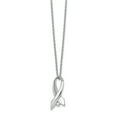 thumbnail image 1 of 925 Sterling Silver 18 Inch Diamant Conscience Ruban Collier 2 Pendentif Pendentif Extenseur Awarenes, 1 of 7