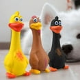 thumbnail image 3 of FNNMNNR 3 Packs Latex Rubber Chicken Duck Squeaky Dog Toys Interactive Funny and Non-Toxic Fetch Play Reduce Anxiety Small Medium Dogs, 3 of 12