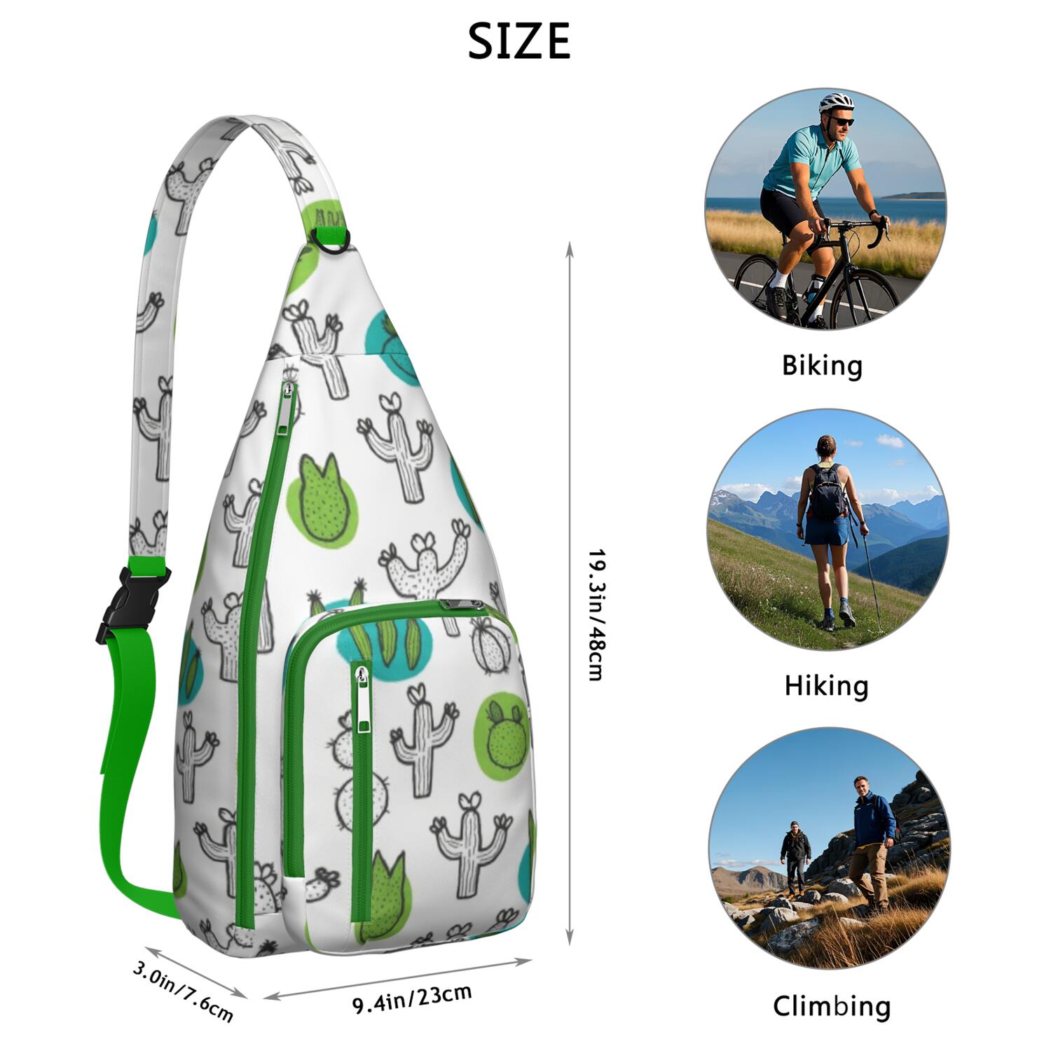 Cactus Sling Bag Crossbody Backpack,Sling Backpack Trendy Sling Backpack for Women/Men for Travel Outdoor Activities