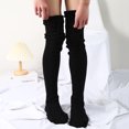 thumbnail image 1 of Calcetines de mujer de lana de tubo largo de punto hasta la rodilla de moda moda moda, 1 of 6