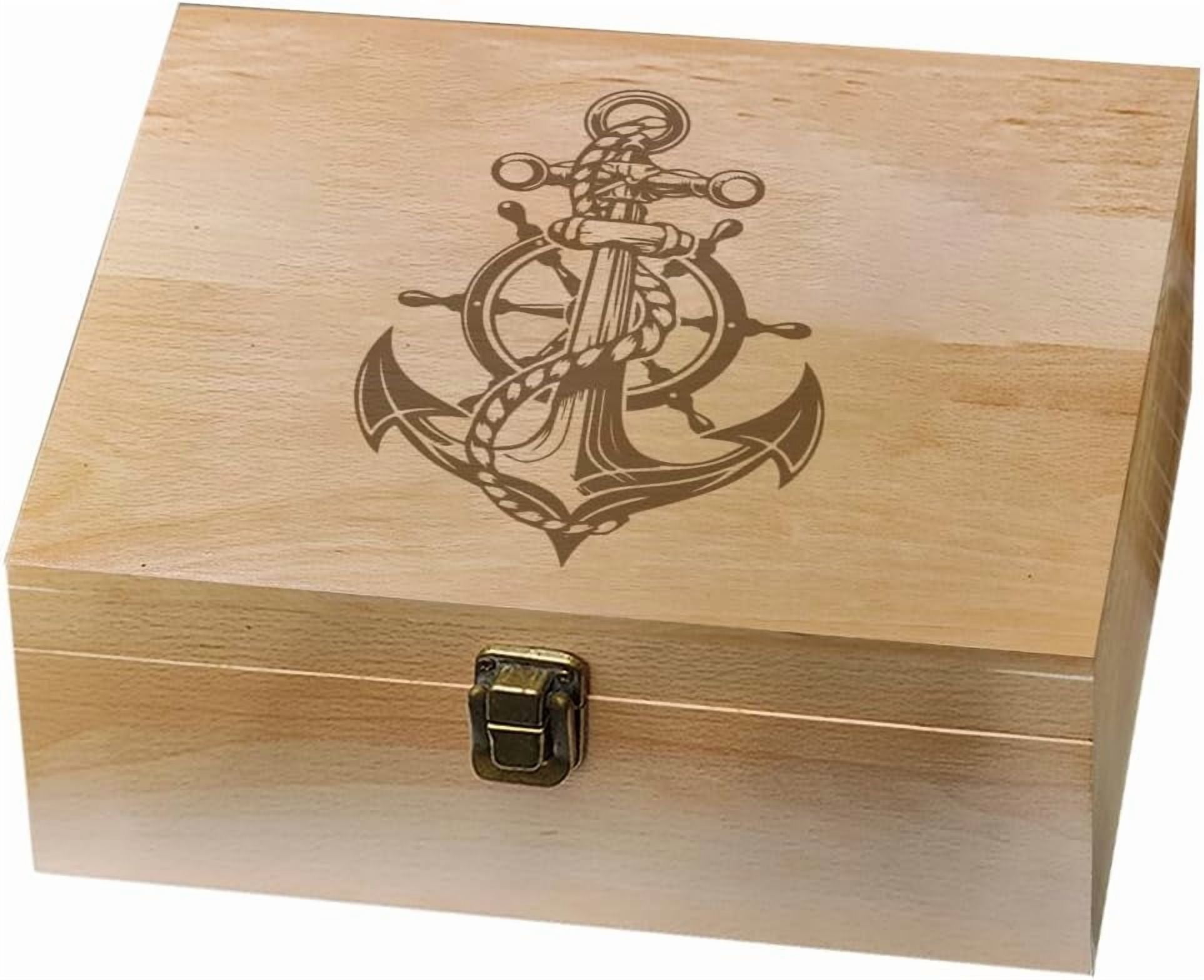 Peony Pattern Wooden Memory Keepsake Box Metal Knot Box with Hinged Lid and Lock Decorative Storage Box Stash Box for Photo Letter Souvenir Jewelry 7.6x9.6x4inch(19.5x24.5x10.3cm) Mixed Color