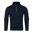 thumbnail image 4 of Bcfgryg Male Autumn And Winter Half Turtleneck Zipper Sweater Long Sleeve Sweater Sweater Casual Pullover Mens Cardigans Blue XXXL, 4 of 5