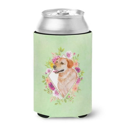

Yellow Labrador Retriever Green Flowers Can or Bottle Hugger
