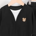 thumbnail image 6 of Baby Boy Fall Winter Clothes Toddler Kids Solid Outfits Long Sleeve Sweatshirt Tops + Joggers Pants Set Black,18-24 Months, 6 of 7