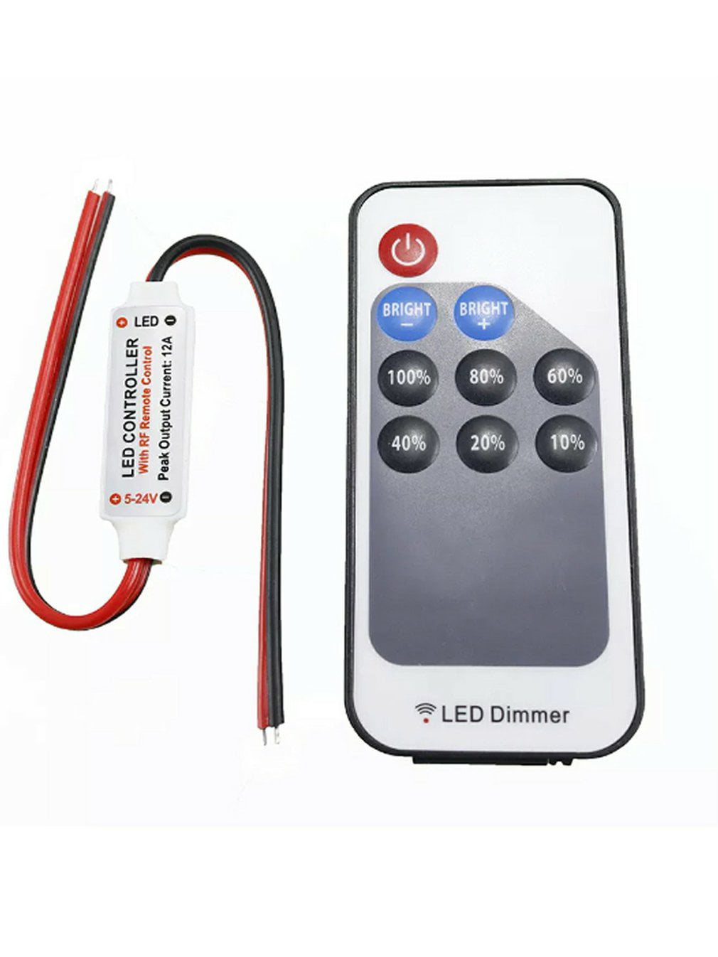 DC5-24V RF Wireless Remote Mini Controller Dimmer for 5050 3528 LED Strip Light 