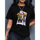 thumbnail image 1 of Funny Printed Playing Card Graphic T-Shirt for Women, Featuring a Casual And Stylish Round Neck And Short Sleeves., 1 of 5