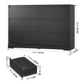 thumbnail image 2 of Black Minimalist 6 Drawer Dresser, Wide Storage Chest of Drawers with Deep Drawers, Modern Cabinet for Bedroom Living Room, 2 of 6