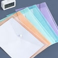 thumbnail image 1 of Office Supplies Kit Thickened Button File Bag Transparent Plastic Information Bag Student Test Paper Storage Bag (Random Color) Stationery Set Office Tools Desk Accessories School Supplies Organizer, 1 of 5