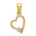thumbnail image 6 of 10k Yellow Gold CZ Heart Charm Pendant, 6 of 7