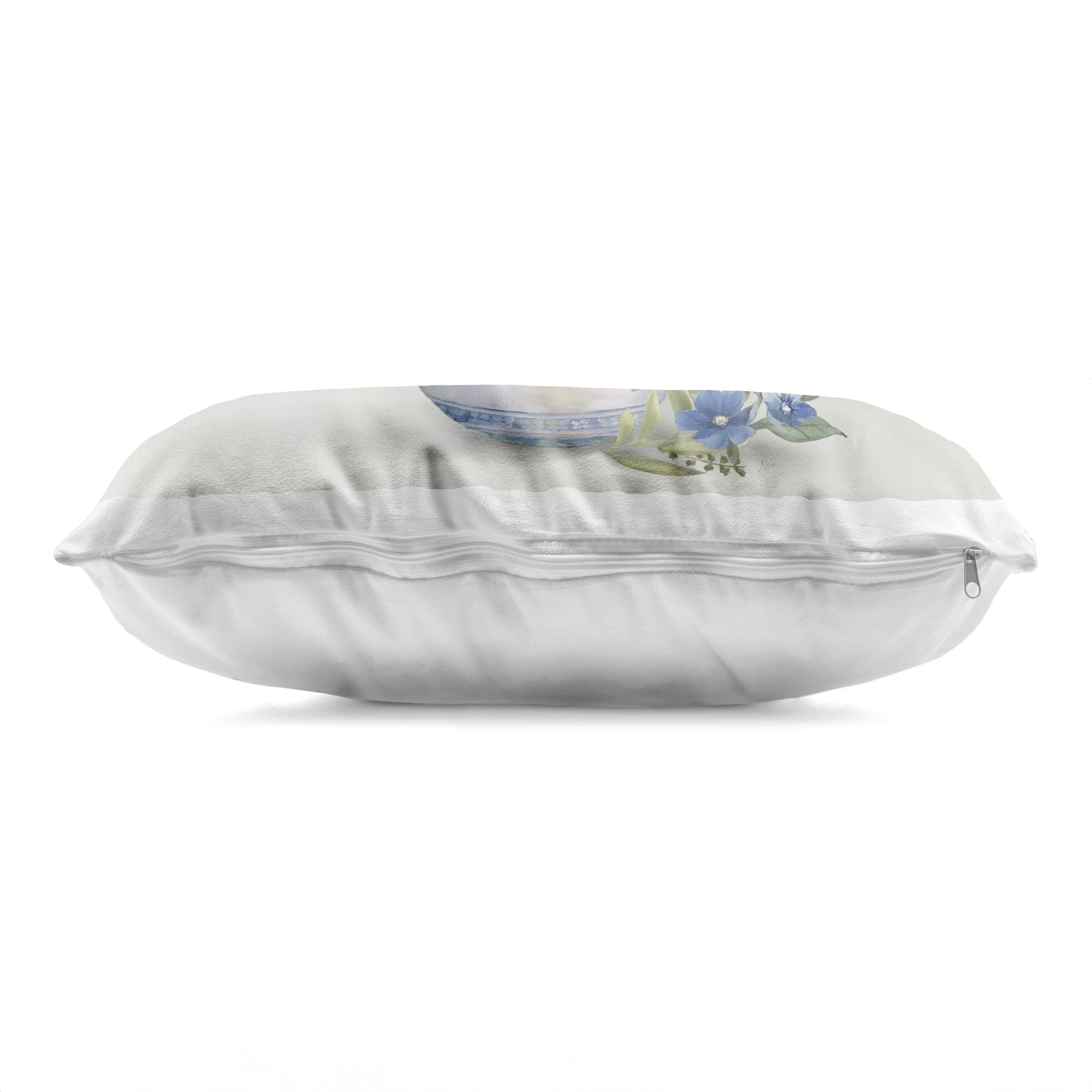 Stupell Industries Ivory & Blue Hydrangea Vase Decorative Printed Throw Pillow, design by Nan, 14 x 7 x 20