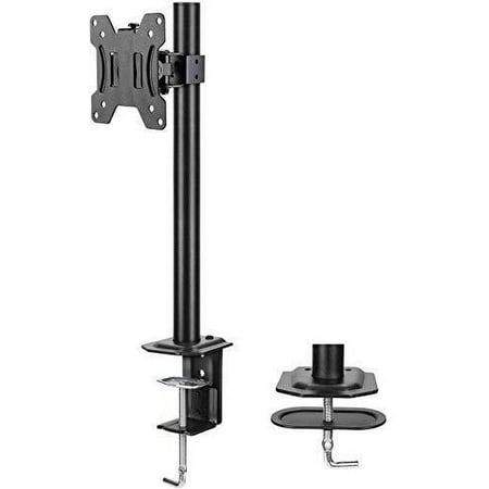 HUANUO Single Monitor Mount, LCD Computer Monitor Stand for13 inch to 32 inch Screen, Adjustable Height, Tilt, Swivel, Rotation, Weight up to 17.6lbs