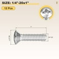 thumbnail image 2 of Uxcell Phillips Cross Recessed Countersunk Head Screws Bolts (M8-1.25x20) 25Pcs, 304 Stainless Steel Flat Head Screws, 2 of 7