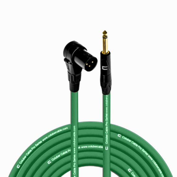 Columber Cable Right Angle XLR Male to 1/4" TS Male Pro Microphone Connector