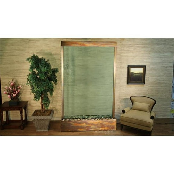 Adagio GRC1052 Grandeur River Center Mount Free Standing Fountain - Rustic Copper-Green-Glass