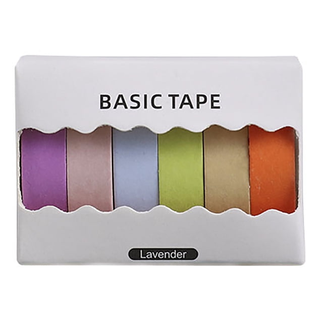 Ruban de Masquage Couleur Unie 6 Rouleaux DIY Mince Simple 9.84 Pieds Ruban de Planification