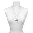 thumbnail image 3 of Delight Jewelry Acrylic 1.25" Teal Cheer Megaphone Everlasting Love Engraved Cross Zoey Necklace, 28", 3 of 4