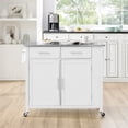 thumbnail image 4 of Crosley Savannah Stainless Steel Top Kitchen Island Cart in White, 4 of 19