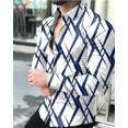thumbnail image 1 of Camisa de hombre con solapa geométrica, manga larga, botones, ropa de calle para exteriores, diseñador de moda, informal, suave y transpirable, 1 of 6