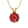 thumbnail image 2 of 2 ct Brilliant Round Cut Solitaire Natural Garnet 14k Yellow Solid Gold Everyday Affordable Designer Necklace Pendant with 16" Chain, 2 of 6