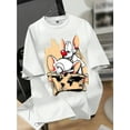 thumbnail image 1 of A Youth Casual Short-Sleeve T-Shirt with a Round Neck, Featuring a Mouse Design, Made from Slightly Stretchy Knitted Fabric, Suitable for Spring And Summer, Outdoor Men'S Sportswear., Summer Gifts, 1 of 8