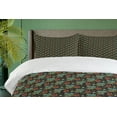 thumbnail image 4 of Ambesonne Autumn Duvet Cover Sets, Scandinavian Style Leafage, 2-King, Burnt Sienna and Teal, 4 of 7