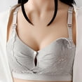 thumbnail image 2 of Elainilye Fashion Breast Feeding Bras for Women Gathering Bra Pregnant Underwear During Pregnancy Front Closure Bra Everyday Bras,Gray, 2 of 4