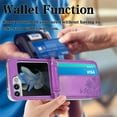 thumbnail image 3 of Z Flip 5 Case, Galaxy Z Flip 5 Wallet Case, Allytech Premium PU Leather Protection Wallet Case with Cards Holders Shoulder Strap Phone Cover Case for Samsung Galaxy Z Flip 5 2023 5G - Purple, 3 of 8