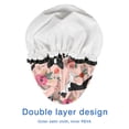 thumbnail image 4 of Shower Caps,Boston Terrier Dog and Flower Florals Waterproof Shower Cap for Women 4 Pieces,Double Reusable Hair Cover for Shower PEVA Elastic Stretch Hem, 4 of 7