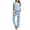 Light Blue, variant on Tnhcen Women's 2 Piece Pajama Set Solid color Crewneck Short Sleeve Top and Plaid Print Pants Set Home Clothes S-2XL