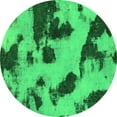 thumbnail image 1 of Ahgly Company Indoor Round Abstract Green Modern Area Rugs, 3' Round, 1 of 4
