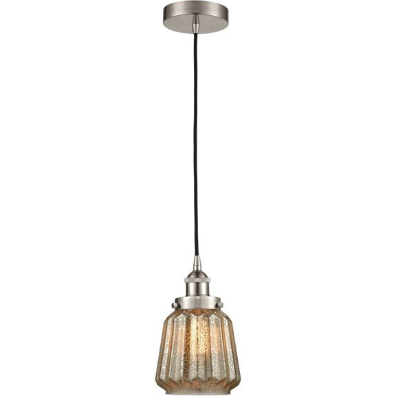 616-1PH-SN-G146 Innovations Lighting Chatham - 1 Light Mini Pendant In Art Deco Style-11 Inches Tall and 7 Inches Wide-Brushed Satin Nickel