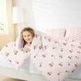 thumbnail image 4 of Homewish Red Cherry Girl 3-Piece Full Size Comforter Sets,Dreamy Princess Bedding Comforter Set,Kawaii Fruit Lightweight Bedding Sets,Ultra Soft Home Decor,Reversible, 4 of 8