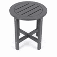 thumbnail image 6 of Round Outdoor Side Table, Patio Garden Stool Coffee End Table Nightstand for Small Spaces, Living Room, Front Porch, Poolside, 6 of 8