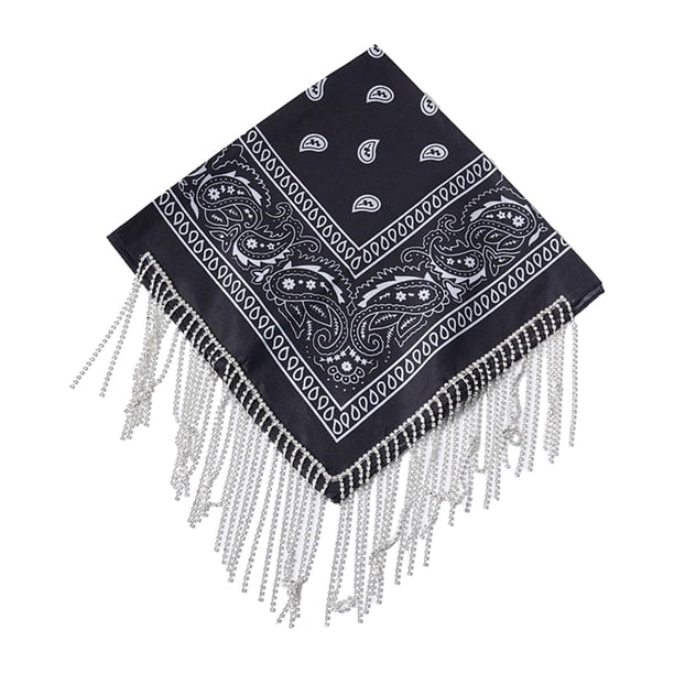 Bandana de discoteca Yinane bufanda de diamantes de imitación negro