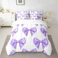 thumbnail image 2 of Manfei Purple Bow-tie Bedding Sets Twin Size, Kawaii Cartoon Bed in a Bag Twin size, Dreamy Princess Reversible Comforter Sets with Sheets, Breathable Room Decor, 7 Pieces, 2 of 7