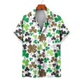 thumbnail image 5 of Camisas de playa hawaianas nuevas de verano para hombres y mujeres, camisa para parejas, camisa de manga corta con solapa estampada con trébol de cuatro hojas, camisas florales coloridas, 5 of 5
