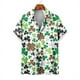 thumbnail image 5 of Camisas de playa hawaianas nuevas de verano para hombres y mujeres, camisa para parejas, camisa de manga corta con solapa estampada con trébol de cuatro hojas, camisas florales coloridas, 5 of 5